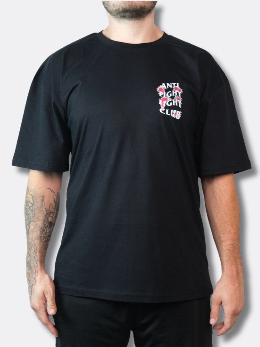 Anti Fight Fight Club Black Rose T-shirt Oversize