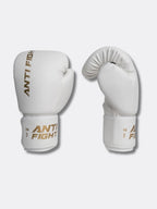 AntiFight Basic Beyaz Gold Baskılı Boks Eldiveni