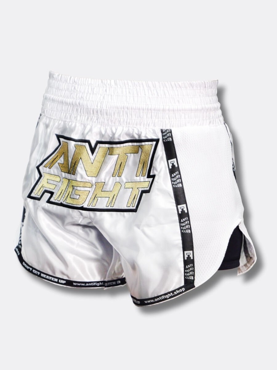 AntiFight Klasik Beyaz Gold Kickboks Muaythai Şortu