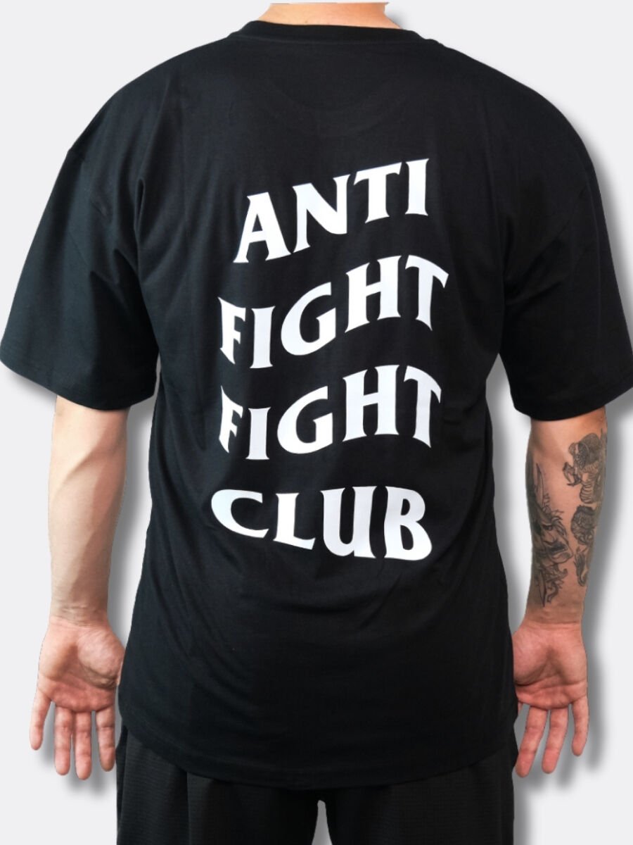 Anti Fight Fight Club Siyah Oversize T-shirt