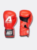 AntiFight Klasik Kırmızı Hakiki Deri Boks Eldiveni