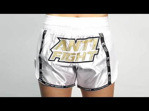 AntiFight Klasik Beyaz Gold Kickboks Muaythai Şortu